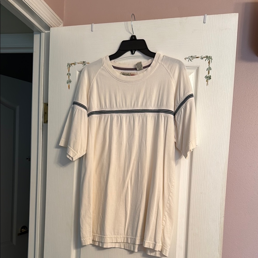 Point Zero Cream Short Sleeve Tee with Crew Neck